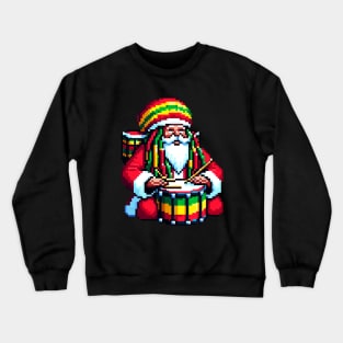 Reggae Santa Beats - Tropical Christmas Pixel Art Crewneck Sweatshirt